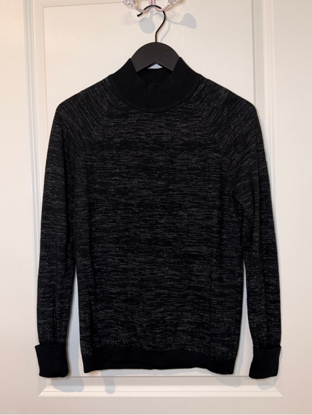lululemon athletica Tight-Knit Pullover Sweater Black Gray Mock Neck Women